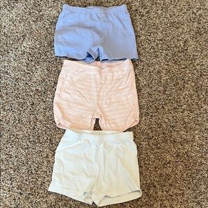 The Children's Place Toddler Girl Blue, Pink, and Cream Shorts Trio